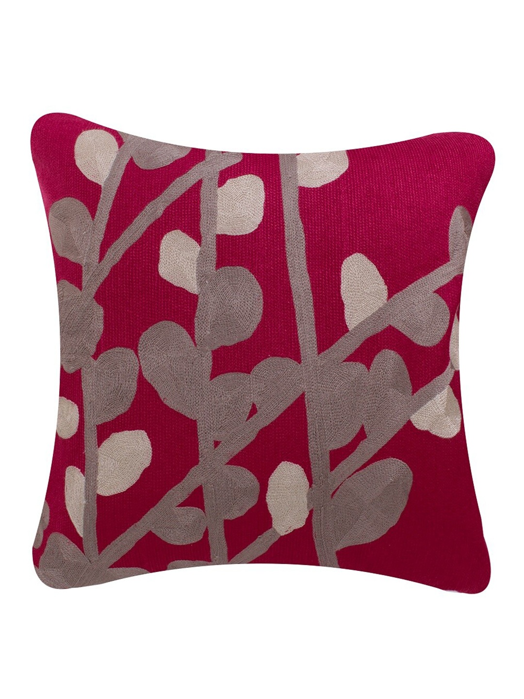 

CASMIR Maroon Brown Abstract Cotton Square Cushion Cover