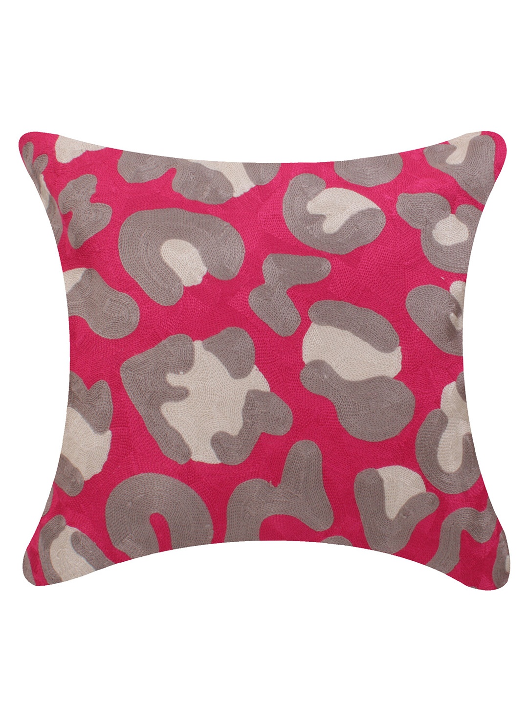 

CASMIR Pink & Grey Square Abstract Cushion Cover