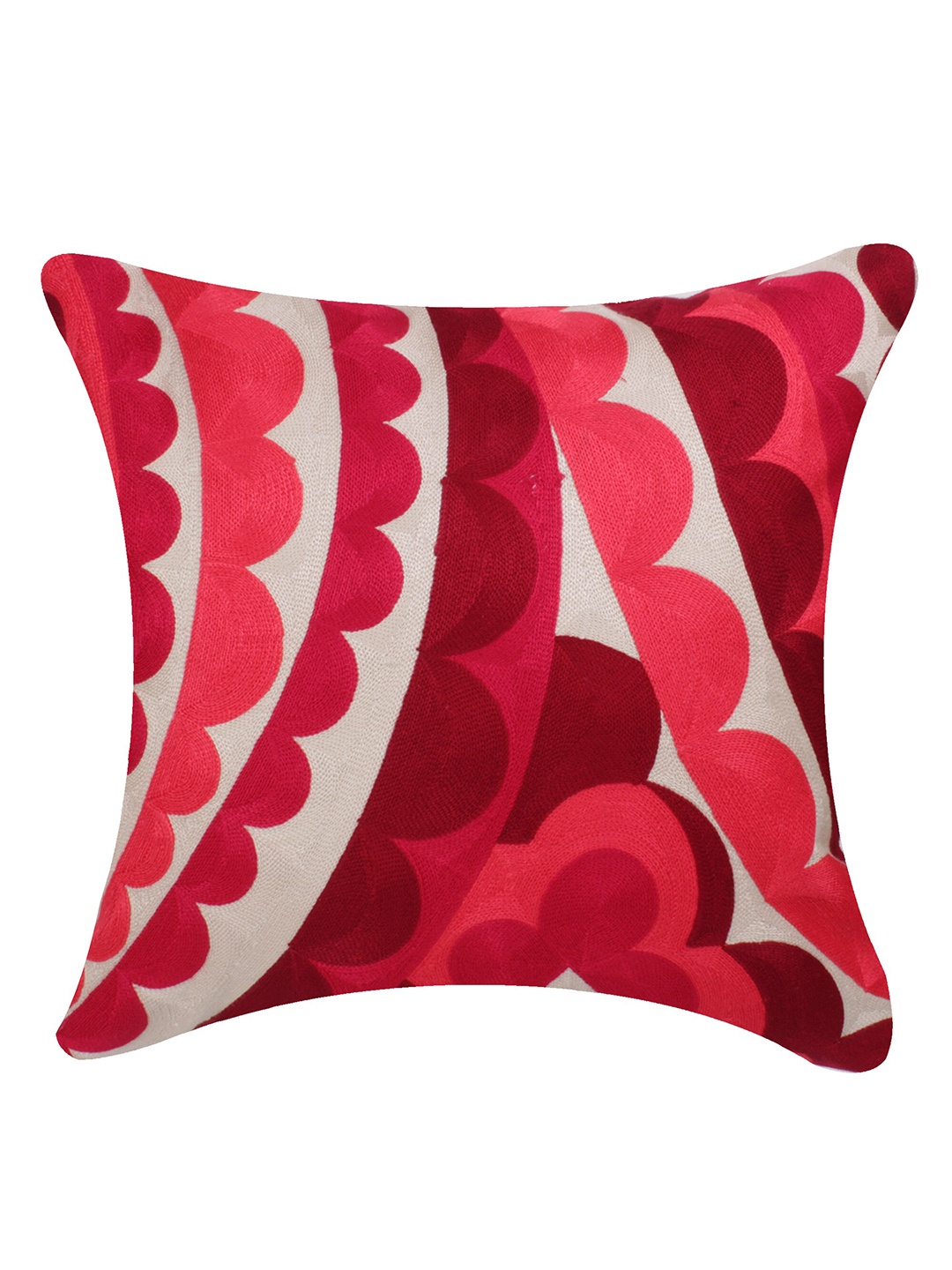 

CASMIR Red & Pink Floral Cotton Square Cushion Covers