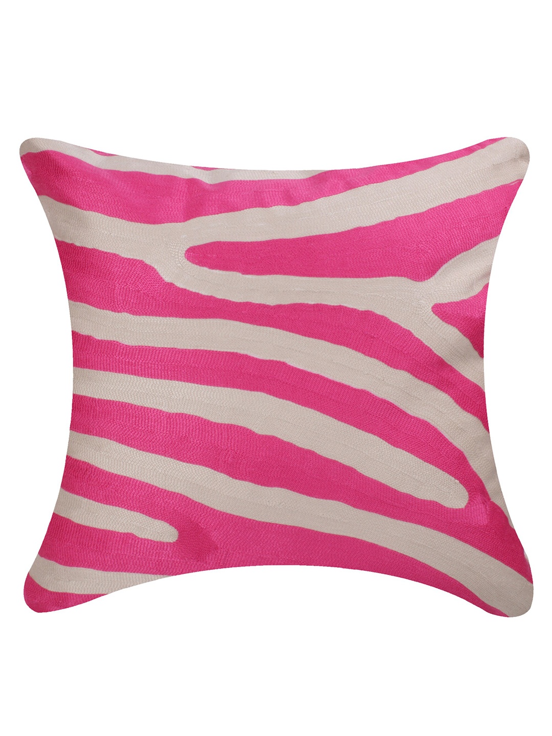 

CASMIR Pink & White Striped Square Cushion Covers