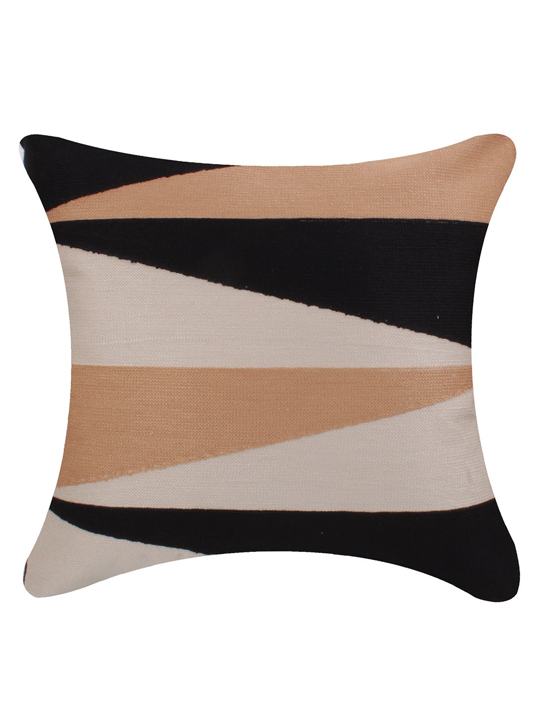 

CASMIR Black & Brown Abstract Square Cushion Cover