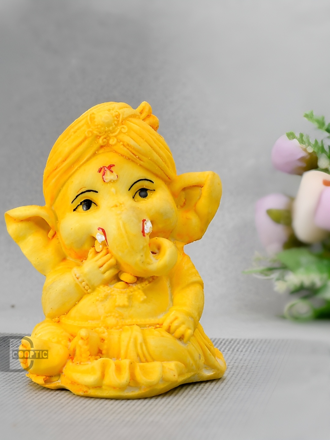 

COOPTIC Yellow Ganpati Murti Idol Showpiece