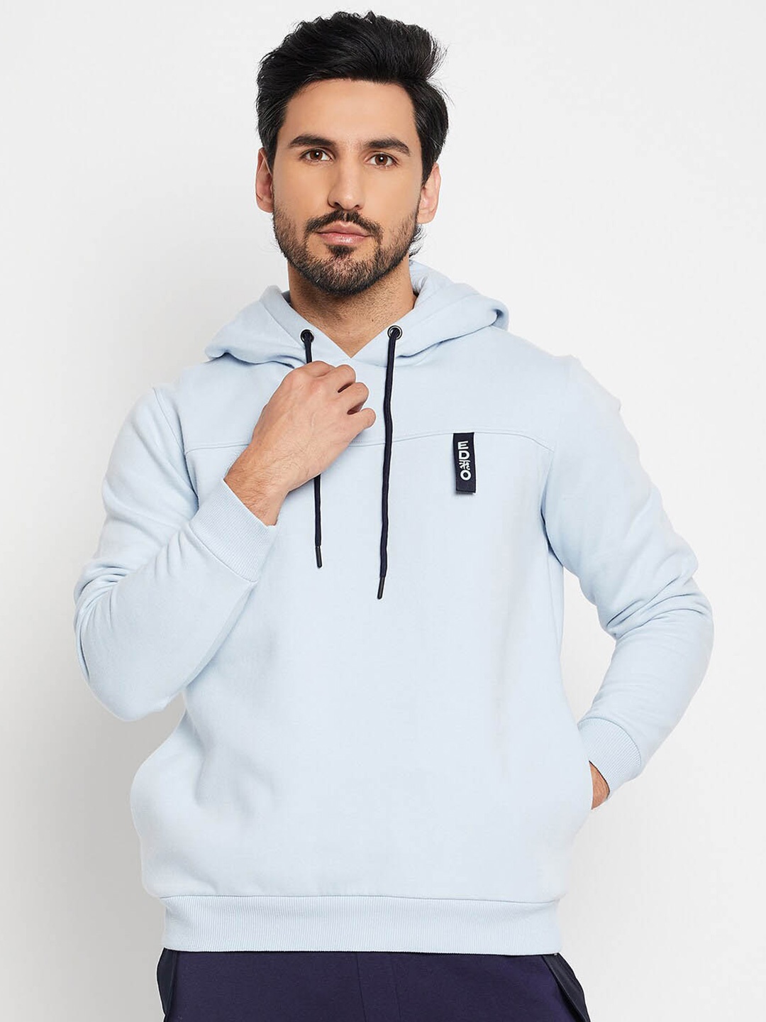 

EDRIO Long Sleeves Hooded Fleece Sweatshirt, Blue