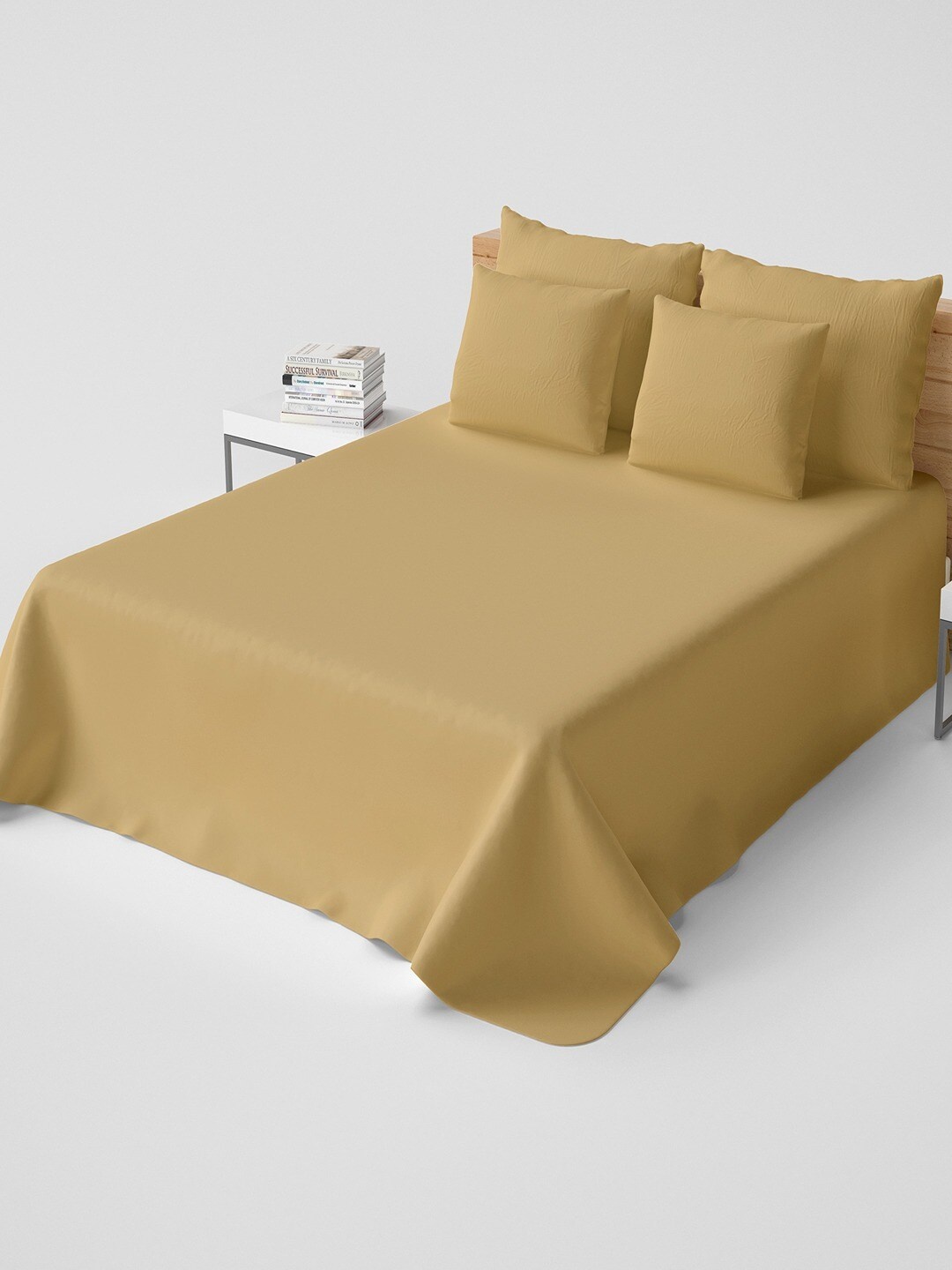 

Himeya Mustard 200 TC Cotton Single Bedsheet with Pillow Cover