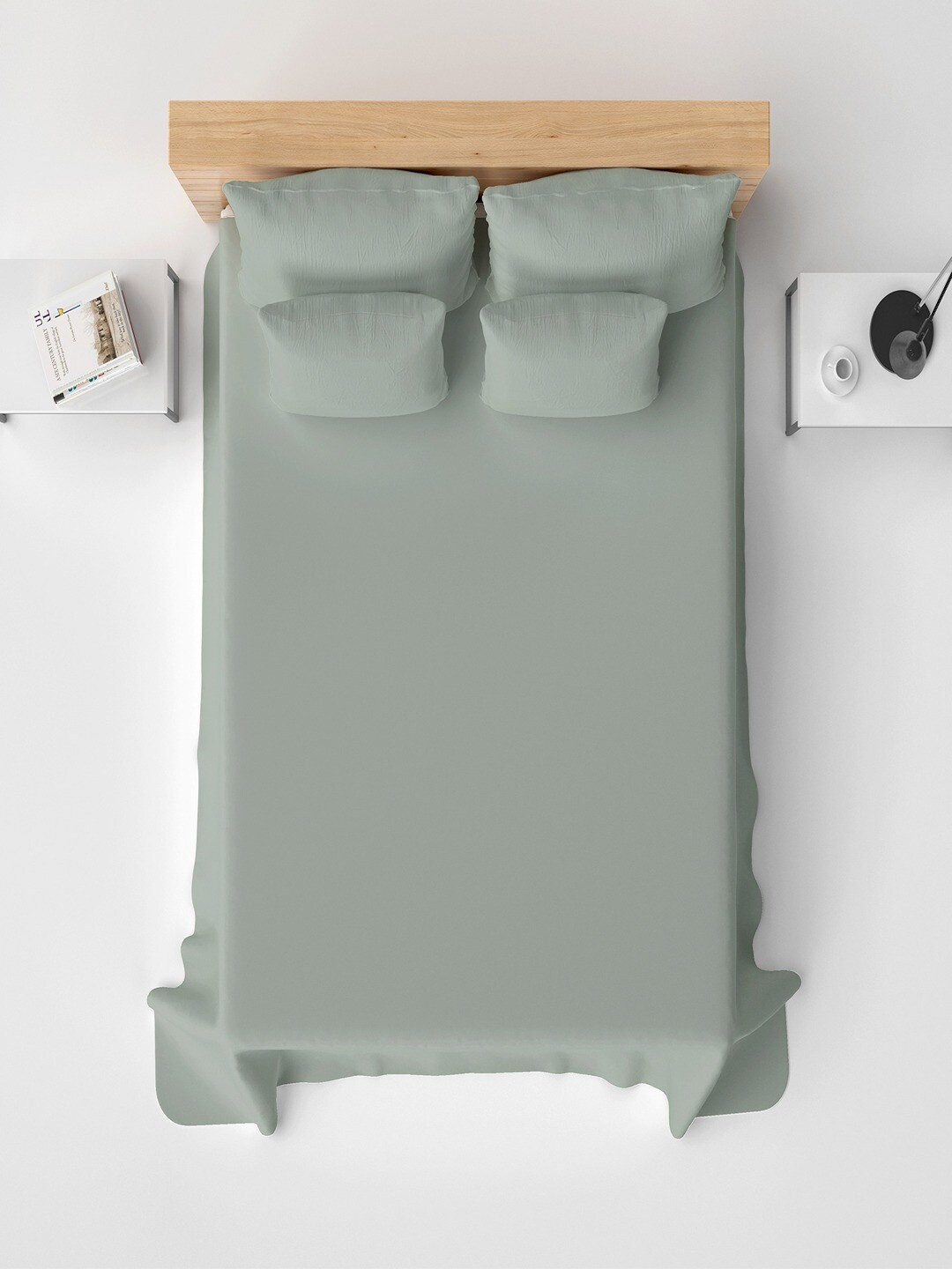 

Himeya Green 200 TC Cotton Fitted Double King Bedsheet