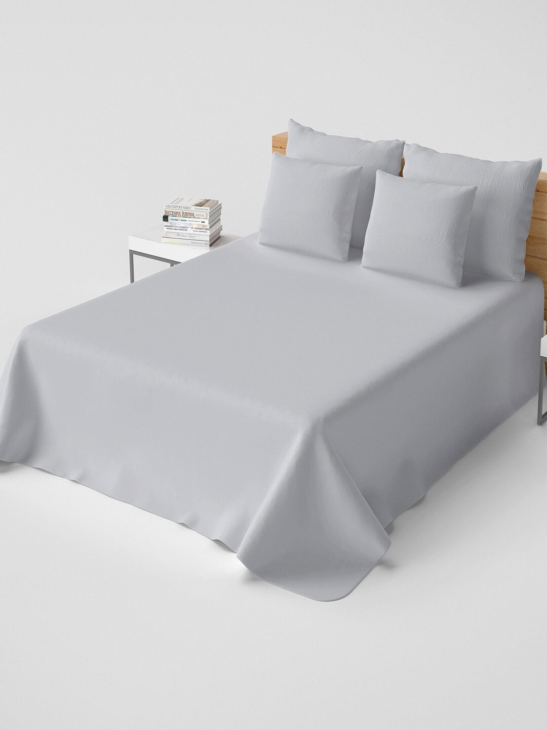 

Himeya Grey Cotton 200 TC Fitted Single Bedsheet