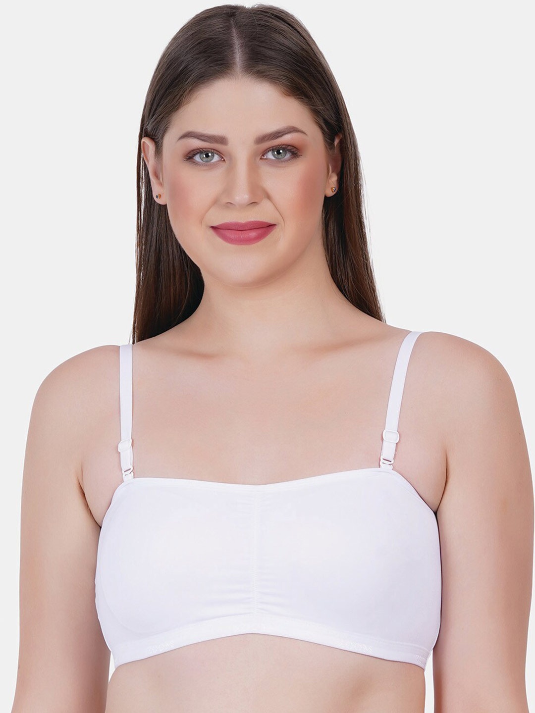 

Reveira Medium Coverage All Day Comfort Dry Fit Bandeau Bra, White