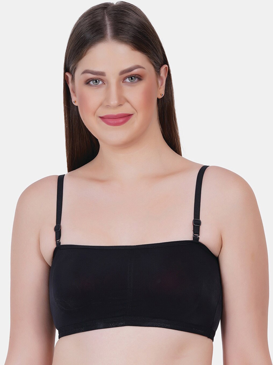 

Reveira Medium Coverage Lightly Padded Bandeau Bra with All Day Comfort, Black