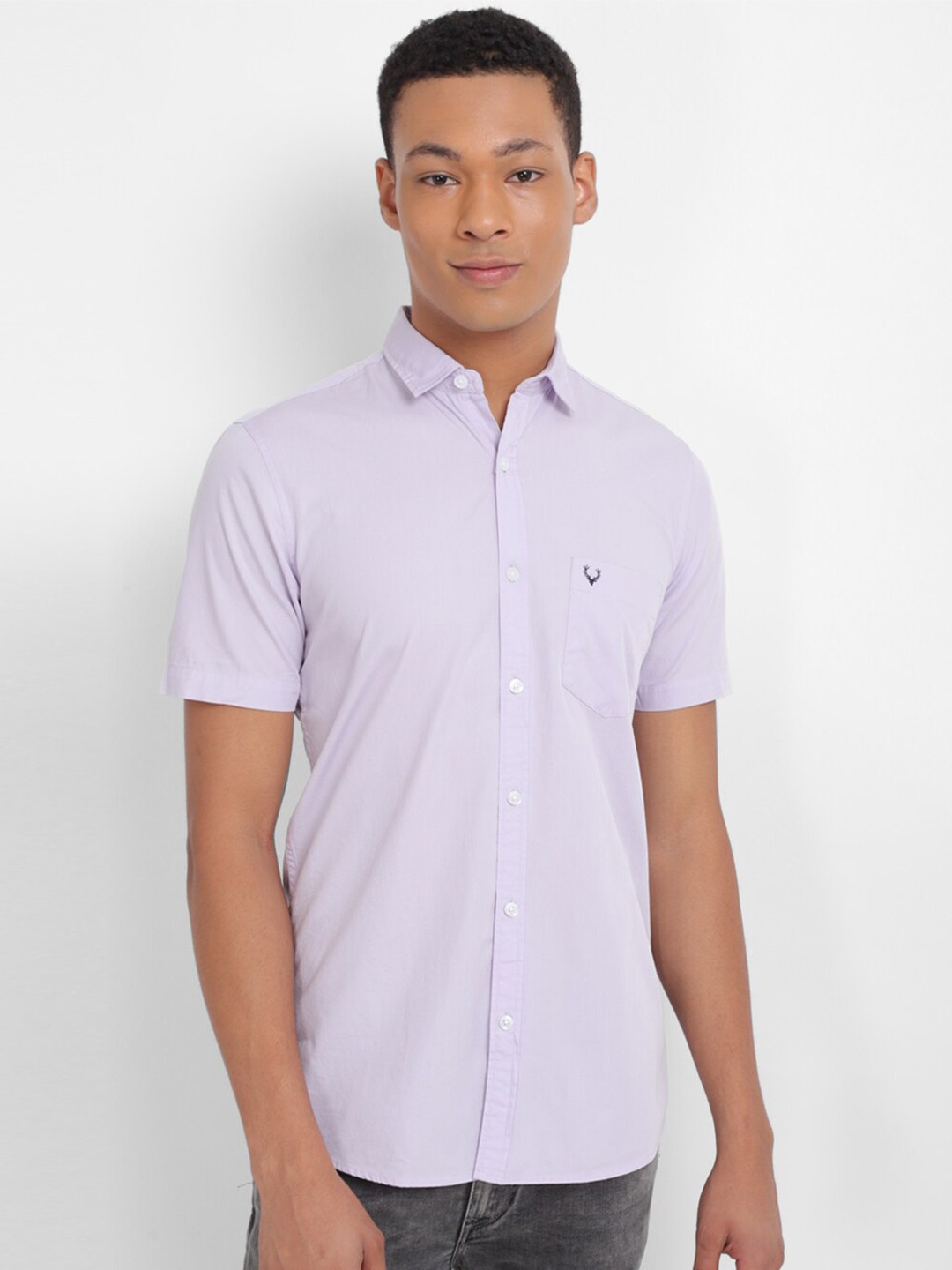 

Allen Solly Custom Slim Fit Pure Cotton Casual Shirt, Purple