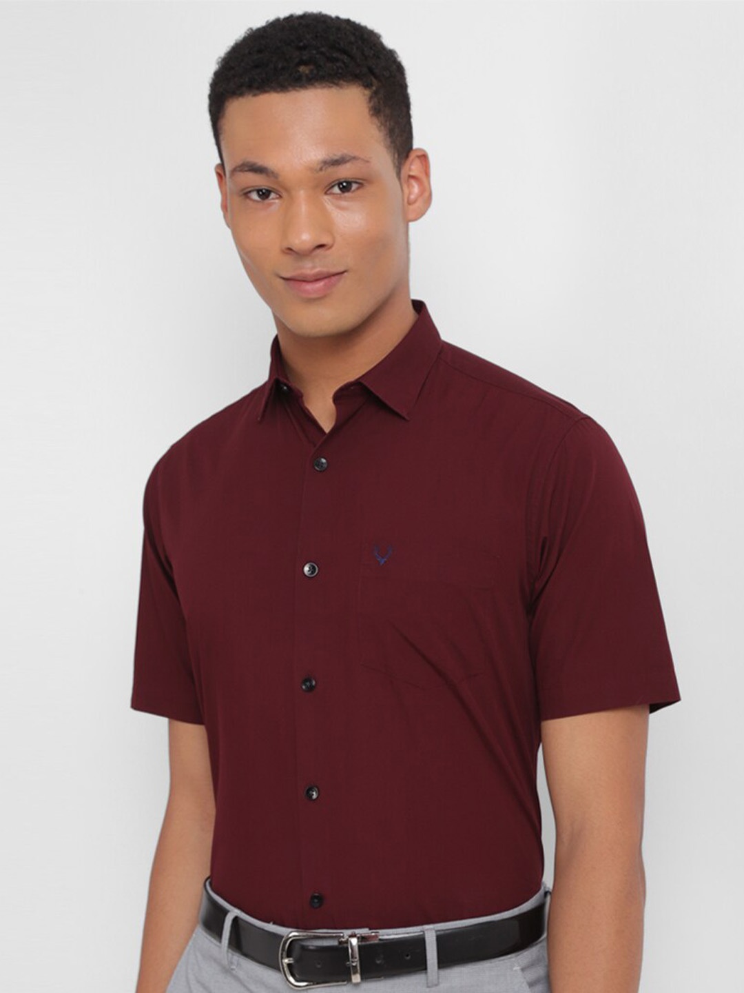 

Allen Solly Spread Collar Slim Fit Pure Cotton Formal Shirt, Maroon