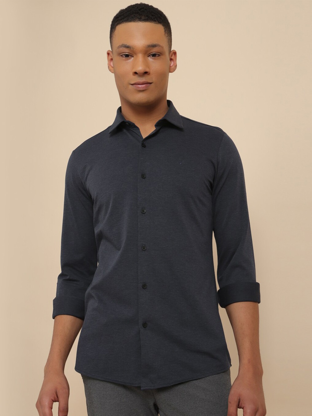 

Allen Solly Slim Fit Pure Cotton Casual Shirt, Black