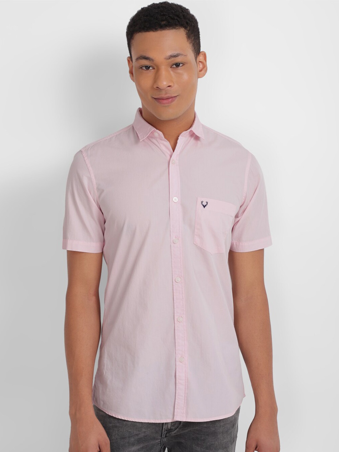 

Allen Solly Custom Slim Fit Pure Cotton Casual Shirt, Pink