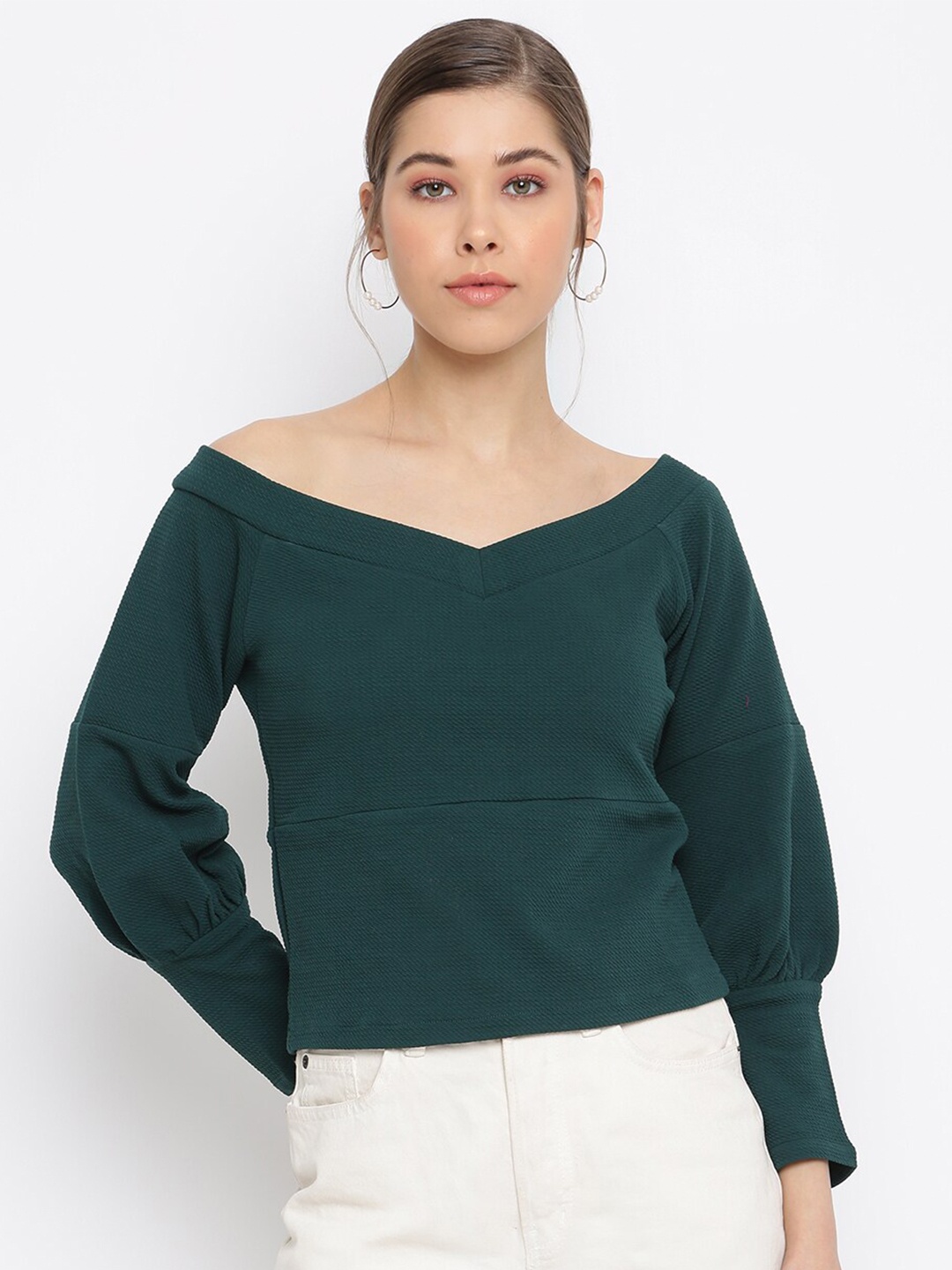 

DressBerry Green Long Sleeves Top