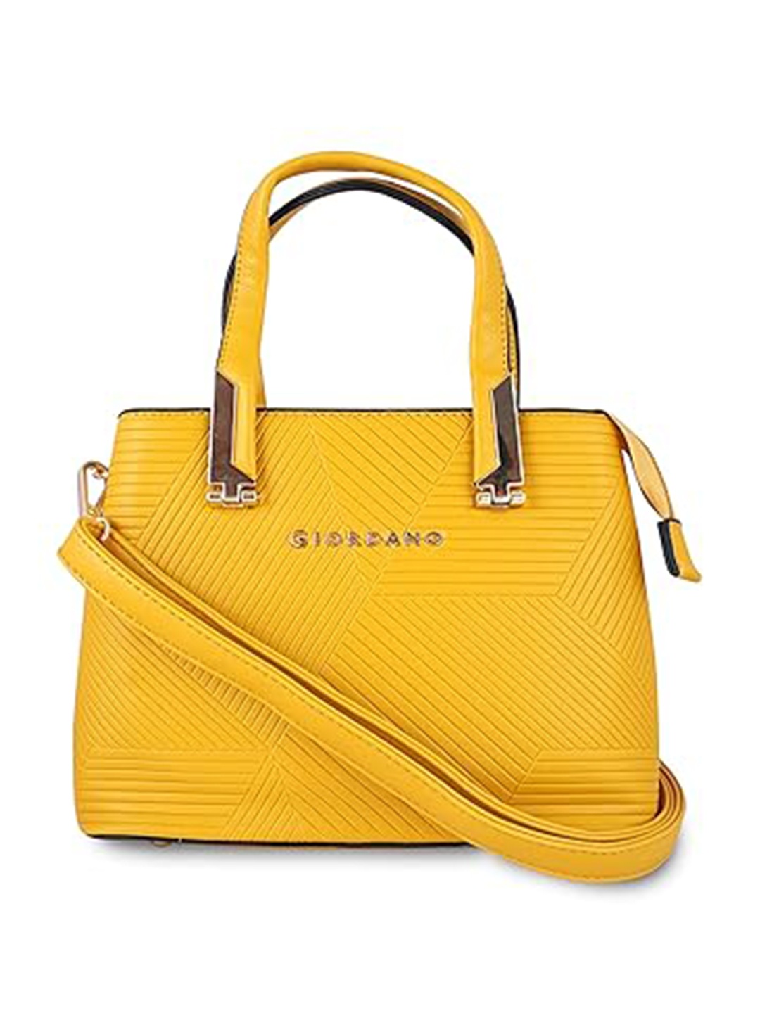 

GIORDANO Textured Structured Satchel, Yellow