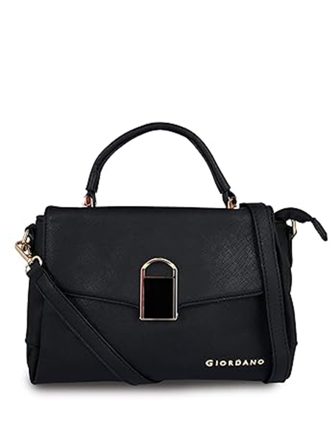 

GIORDANO Handheld Structured Bag With Buckle Detail, Black