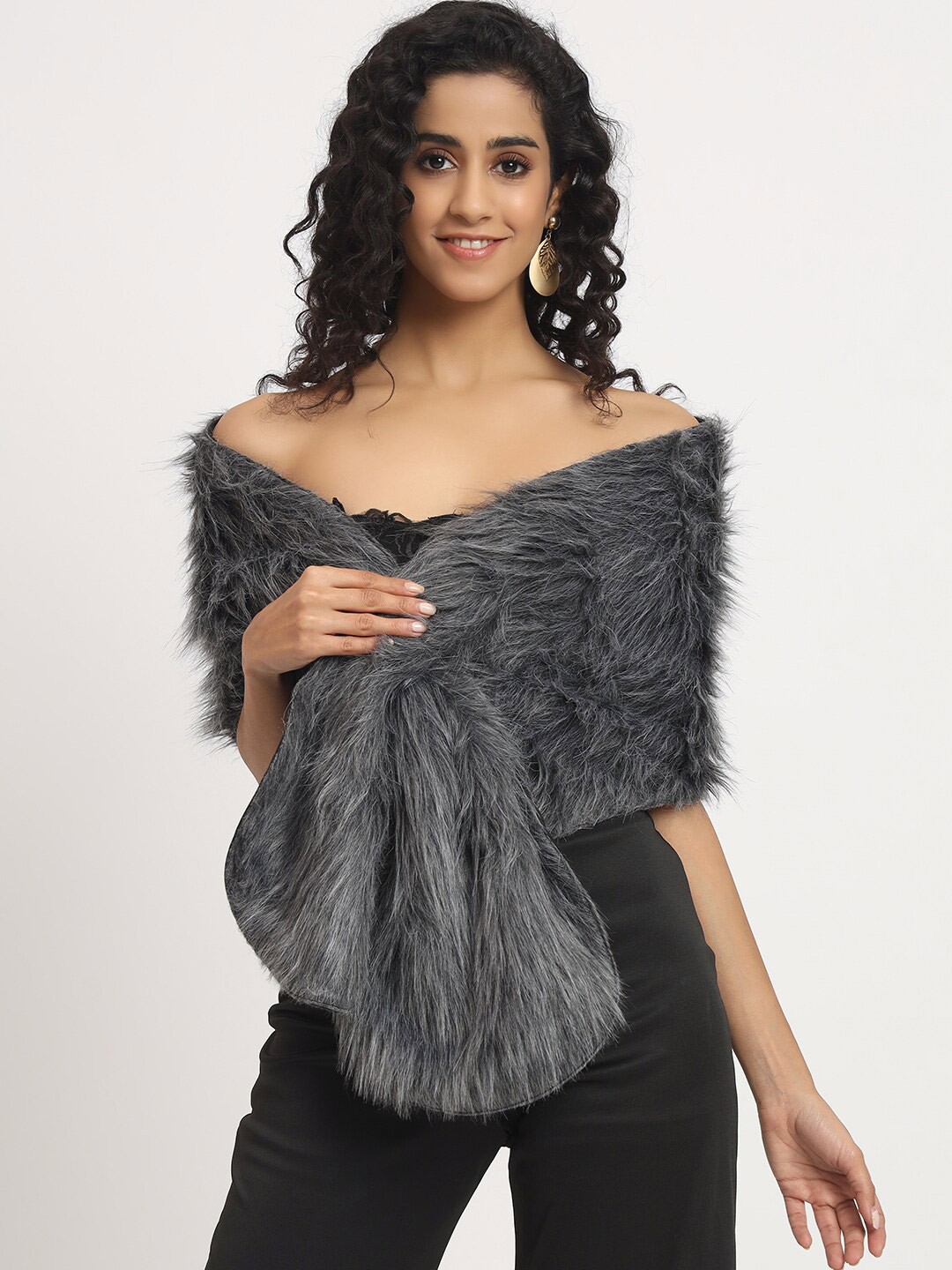

Beau Design Self-Design Acrylic Scarf, Grey