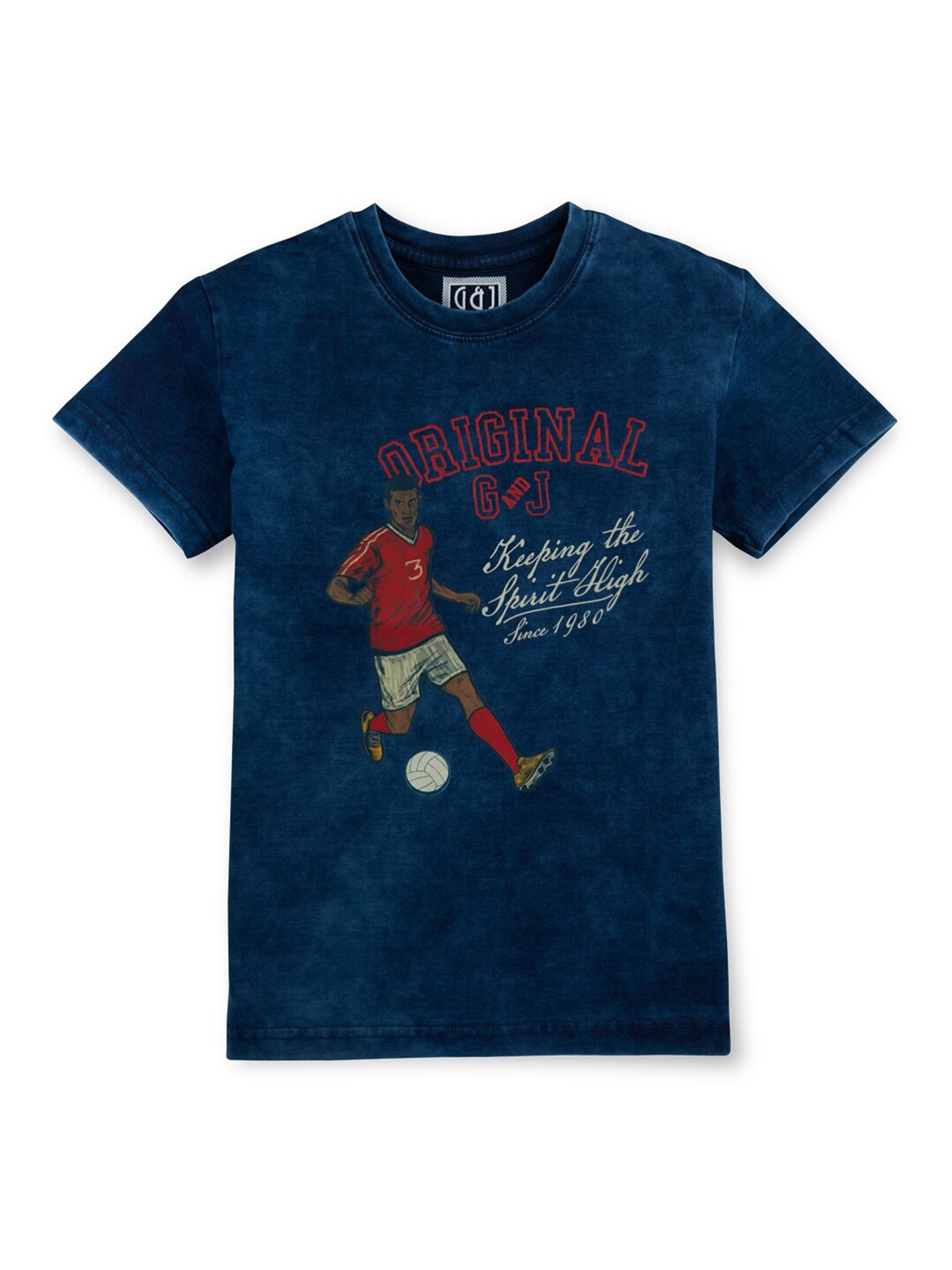 

Gini and Jony Boys Graphic Printed Cotton T-shirt, Blue