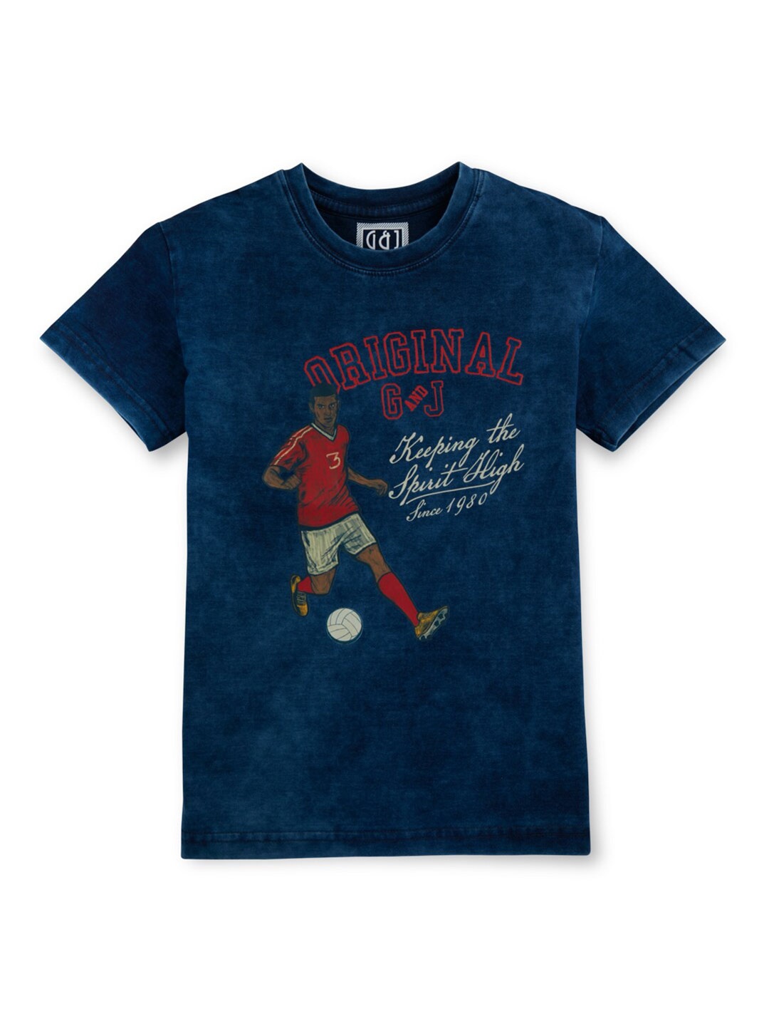 

Gini and Jony Boys Printed Cotton T-shirt, Blue