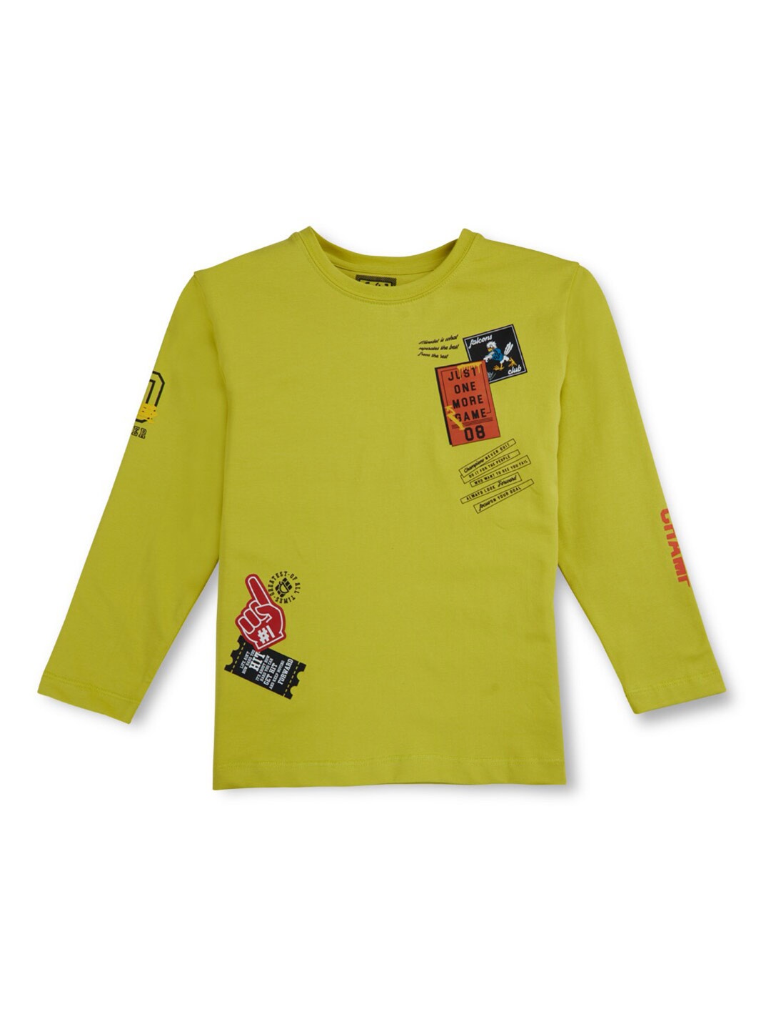 

Gini and Jony Boys Graphic Printed Cotton T-shirt, Yellow