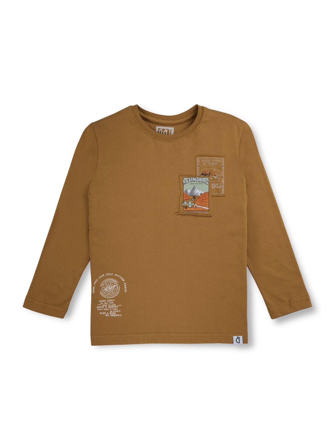 

Gini and Jony Boys Typography Printed Cotton Regular T-shirt, Brown