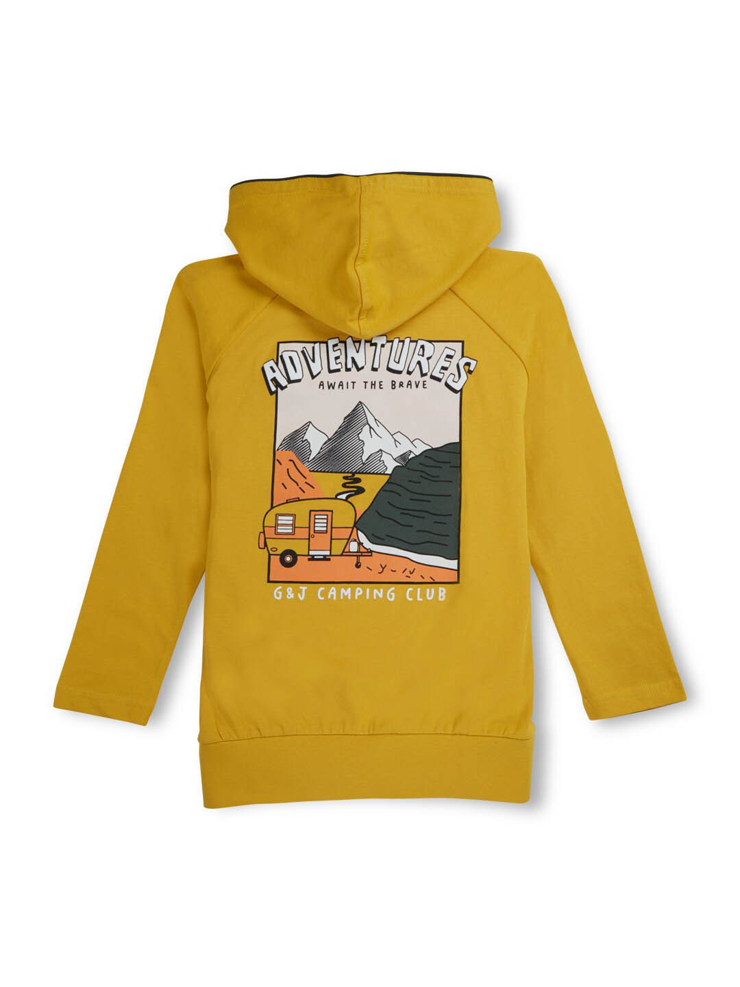 

Gini and Jony Boys Graphic Printed Hooded Cotton T-shirt, Yellow