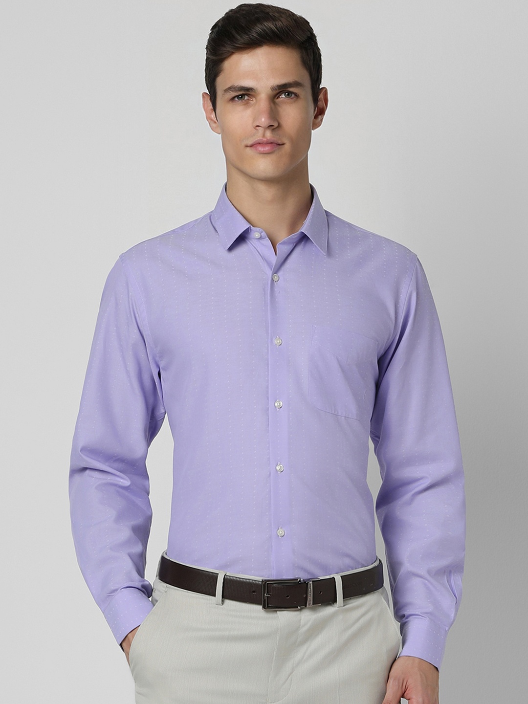 

Peter England Men Purple Slim Fit Printed Formal Shirt