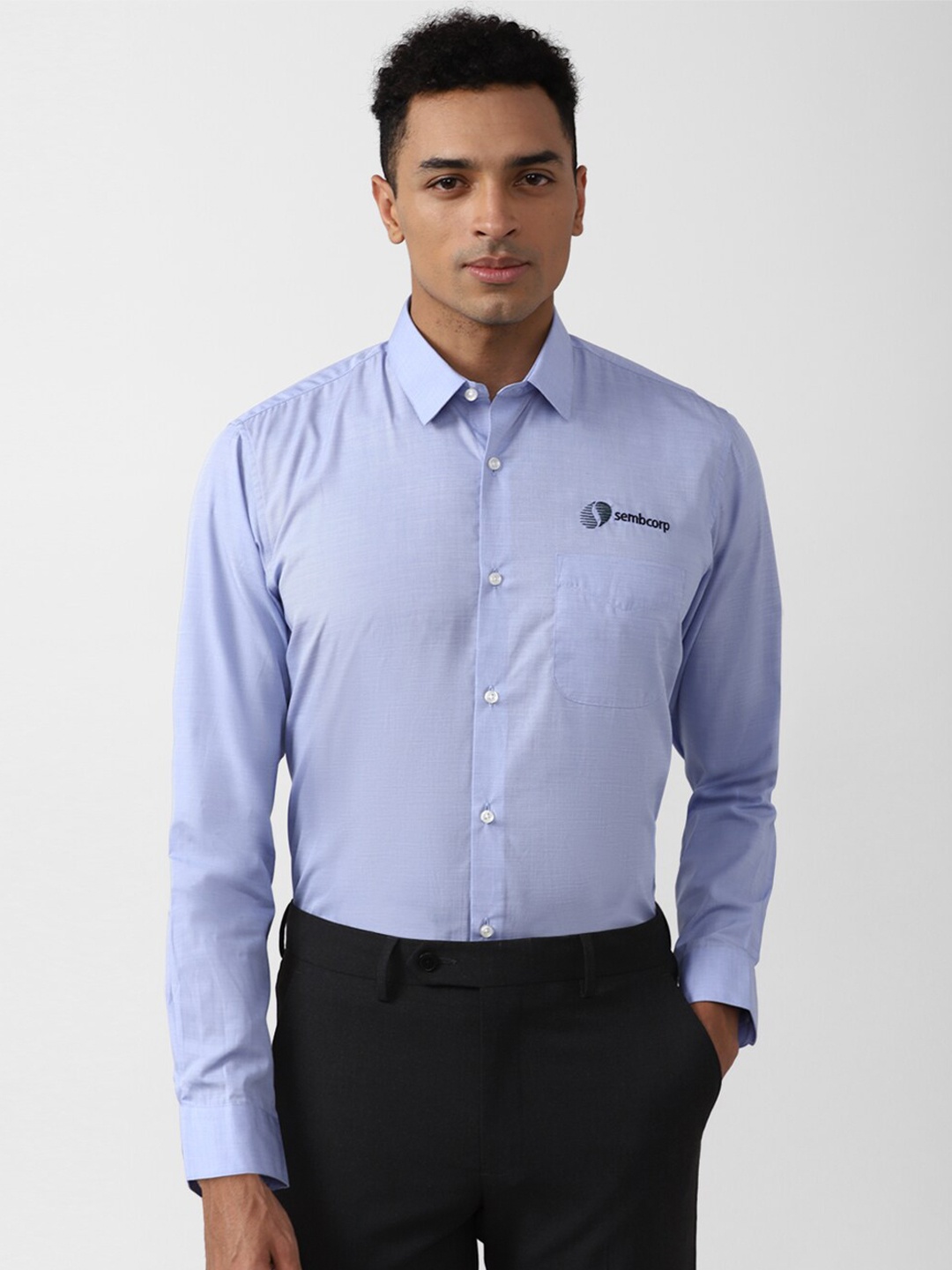 

Peter England Long Sleeves Pure Cotton Formal Shirt, Blue