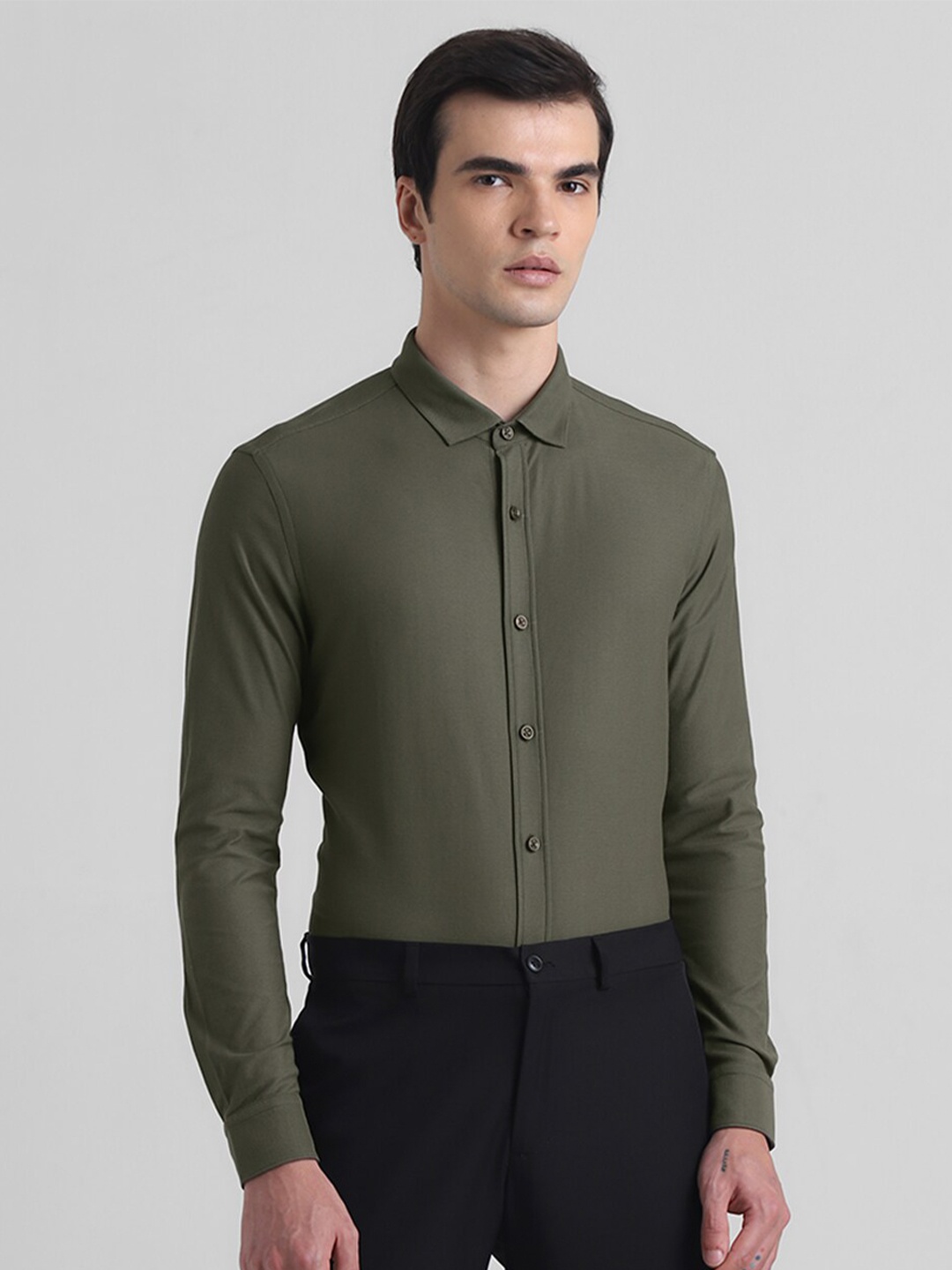 

Jack & Jones Slim Fit Pure Cotton Formal Shirt, Green