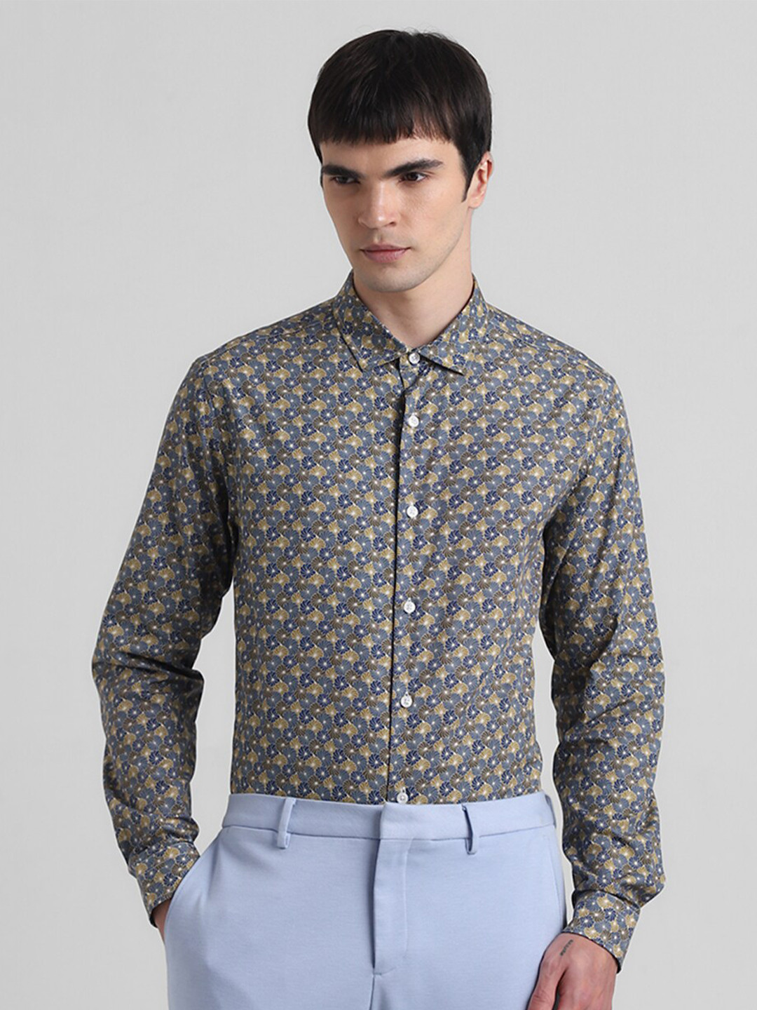 

Jack & Jones Slim Fit Ethnic Motifs Printed Pure Cotton Casual Shirt, Brown