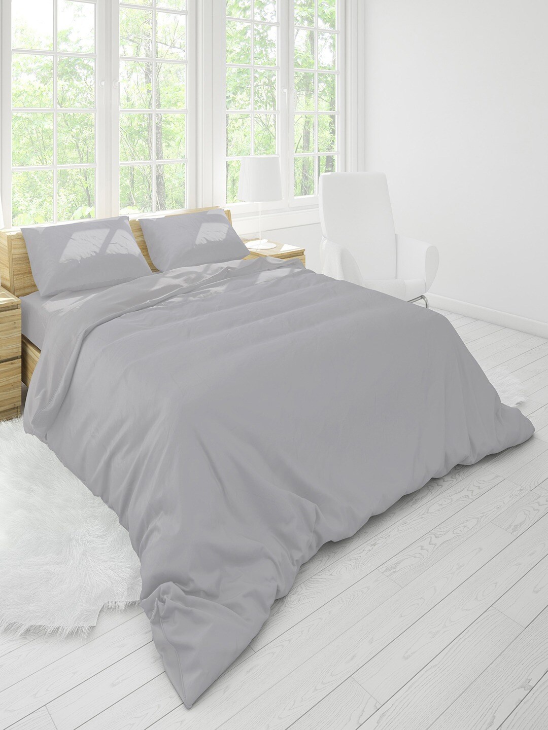 

Himeya Comfort Percale Grey Pure Cotton 200 TC Single Duvet Cover
