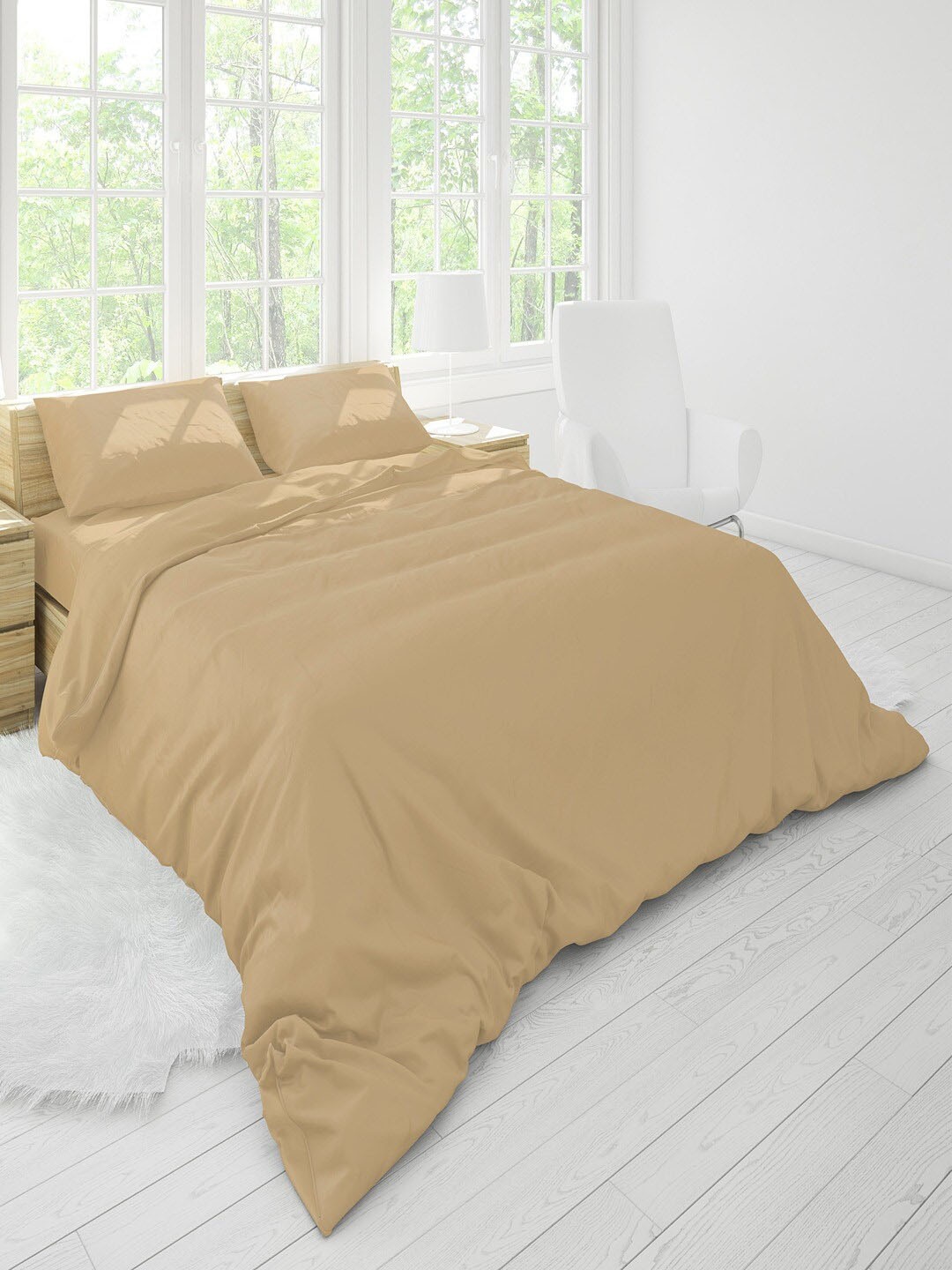 

Himeya Comfort Percale Beige Pure Cotton 200 TC Single Duvet Cover