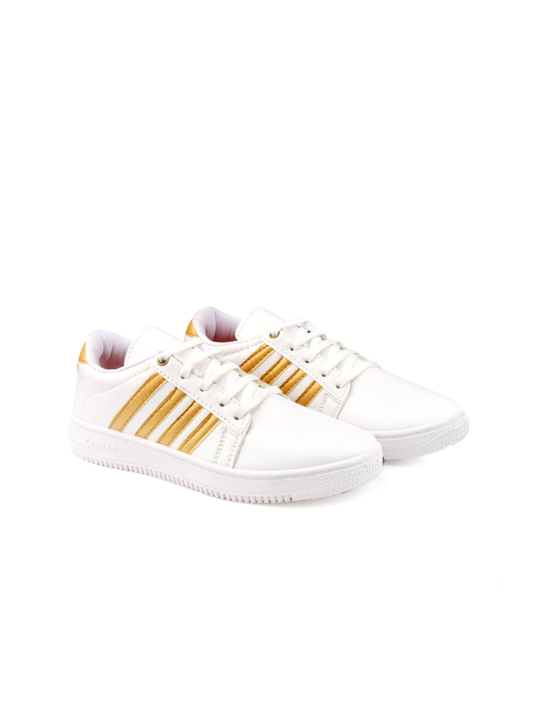 

KRAASA Women Lace-Up Sneakers, Gold