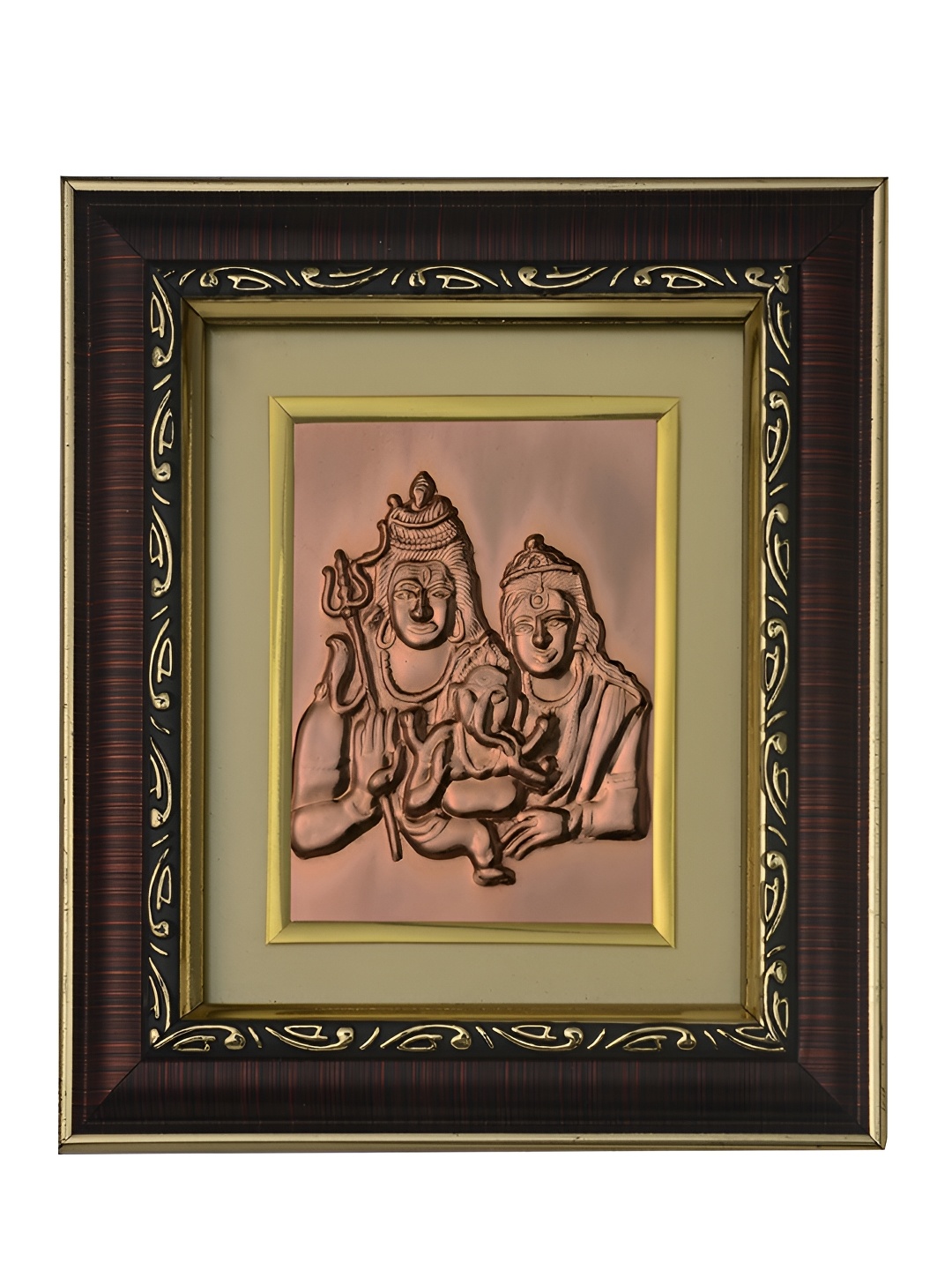 

Pray Everyday Black & Gold-Toned Bronze Rectangle Shiv Parvathi Wall Photo Frame