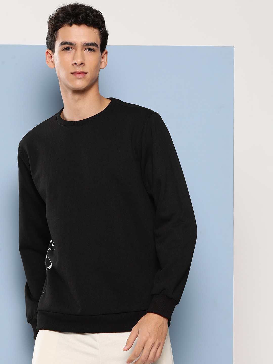 

Slazenger Men Solid Cotton Sweatshirt, Black