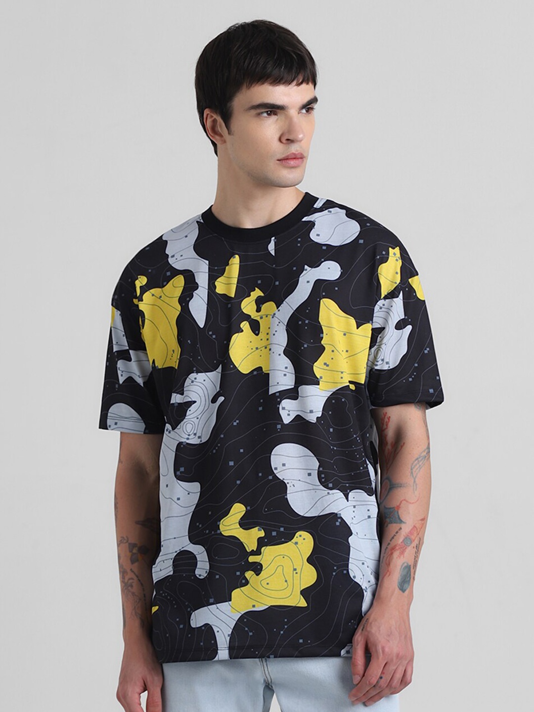 

Jack & Jones Printed Oversized T shirts, Black