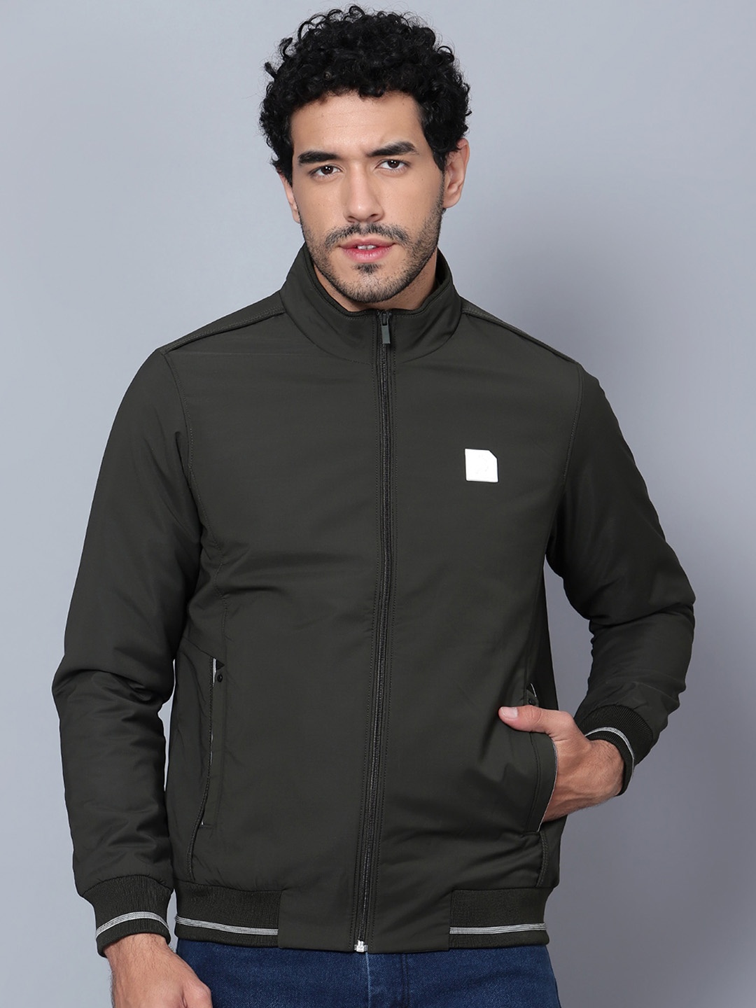 

Trenz Stand Collar Bomber Jacket, Olive