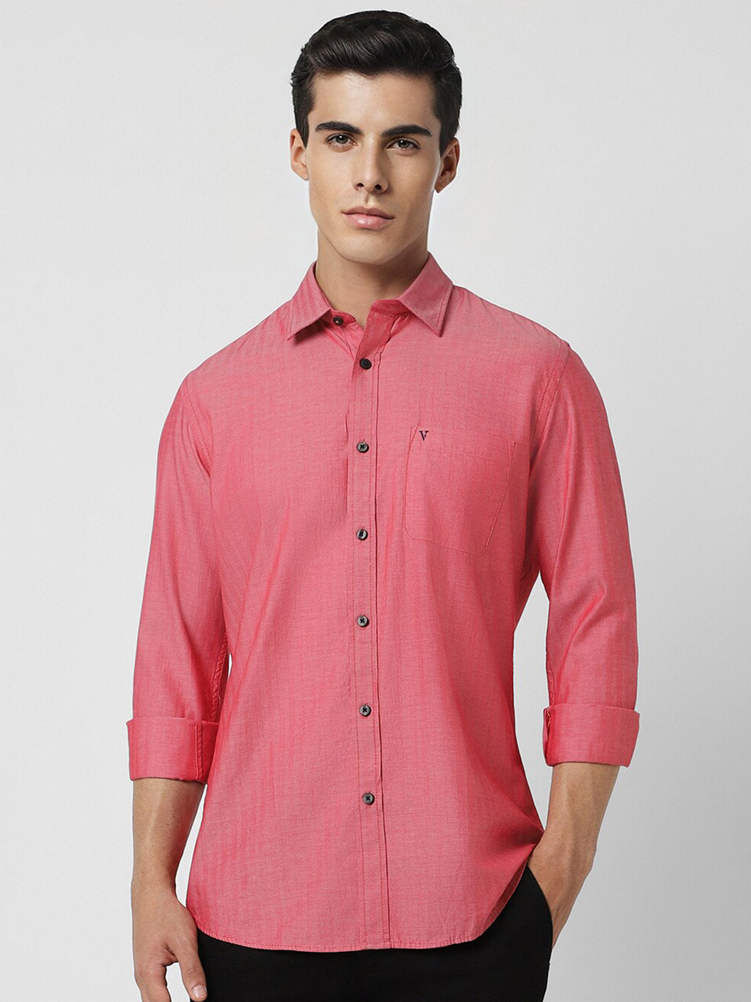 

Van Heusen Sport Slim Fit Striped Long Sleeves Pure Cotton Casual Shirt, Pink