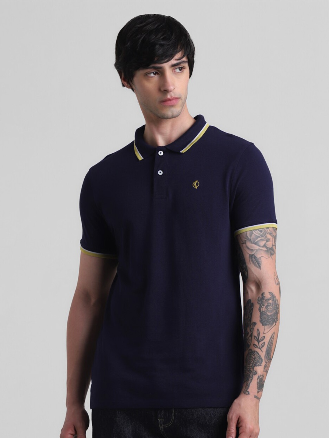 

Jack & Jones Polo Collar Pure Cotton T-shirt, Navy blue