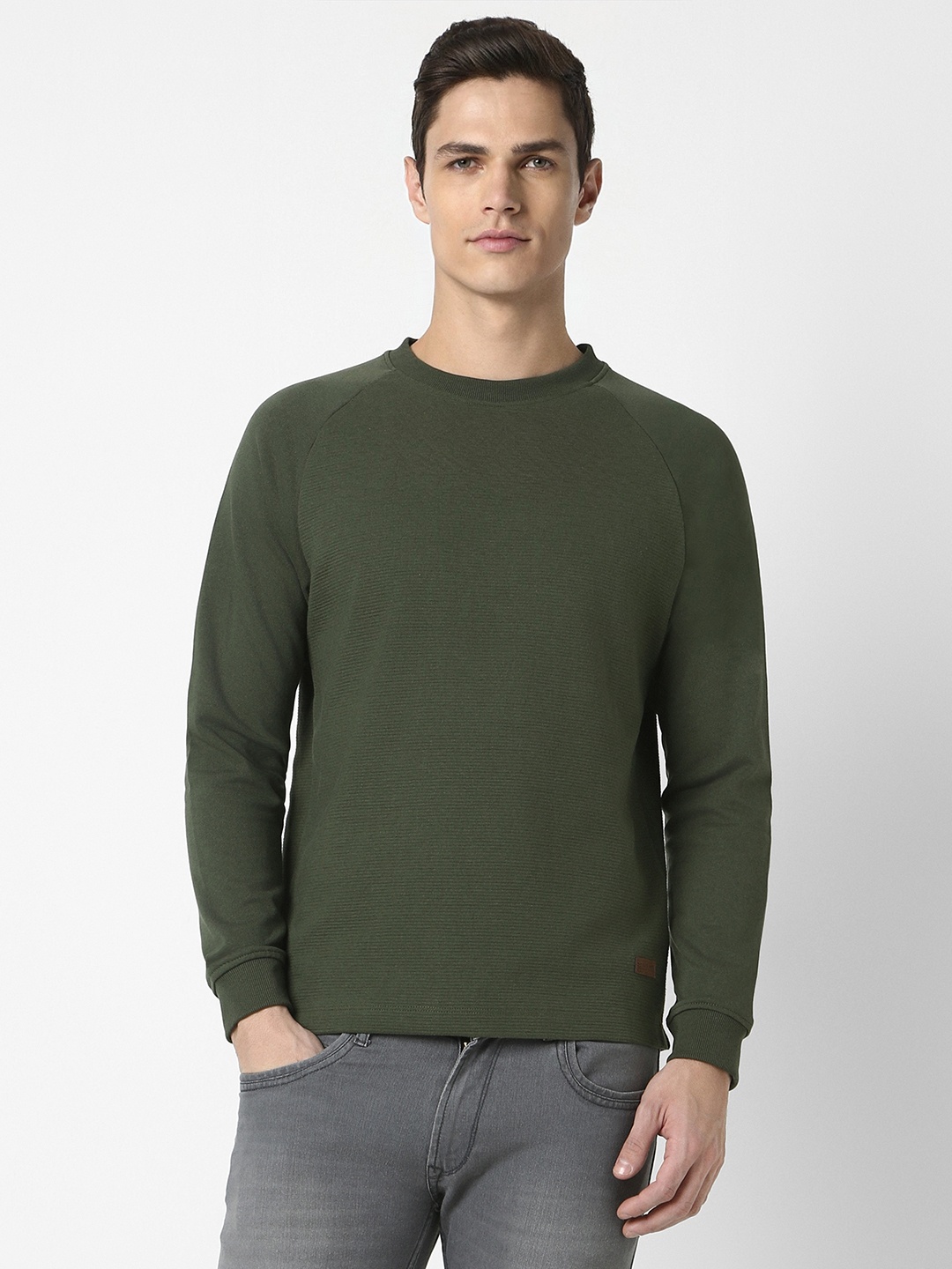 

Peter England Casuals Men Green Sweatshirt