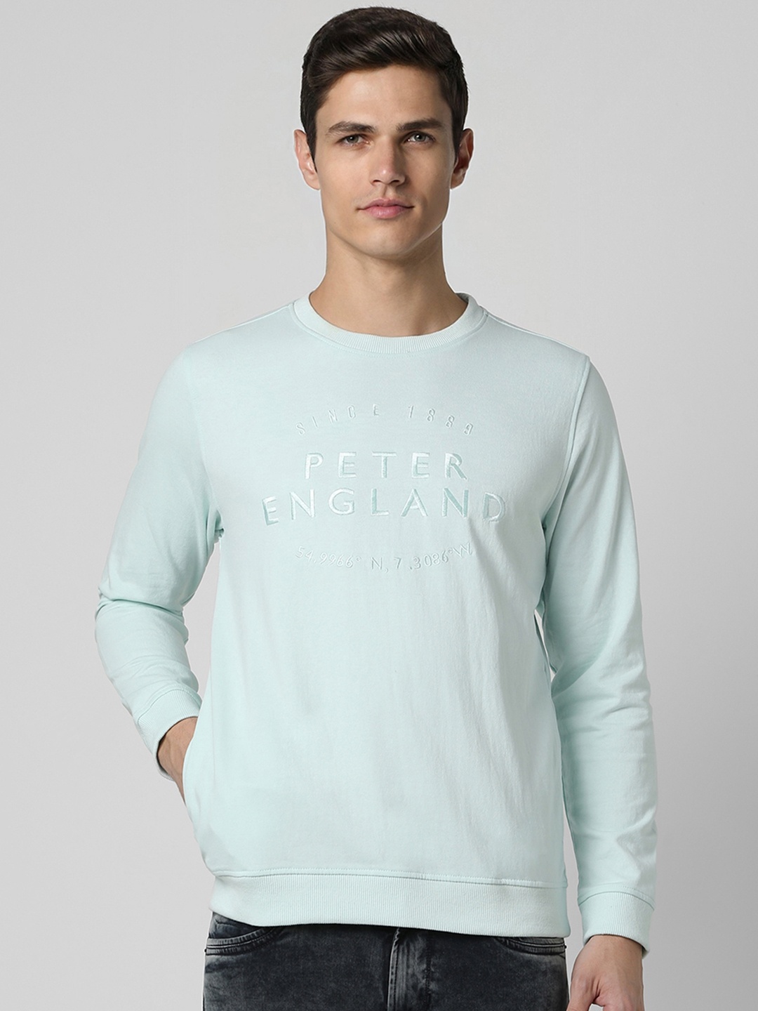 

Peter England Casuals Men Blue Sweatshirt