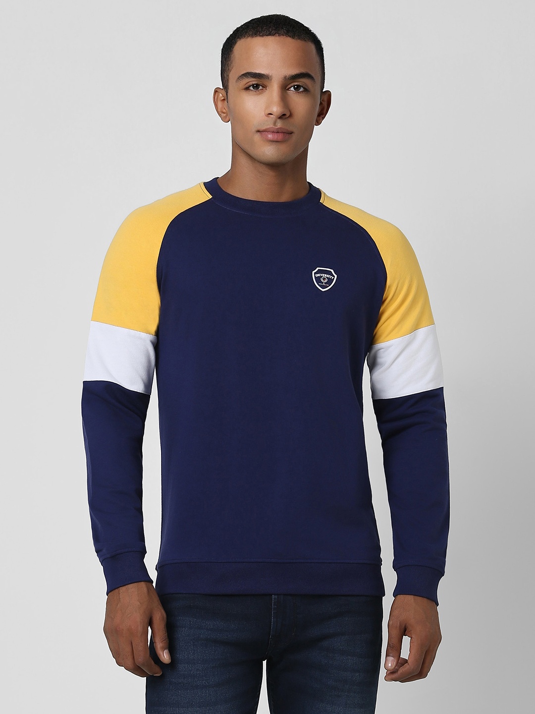 

PETER ENGLAND UNIVERSITY Colourblocked Pullover Sweatshirt, Navy blue