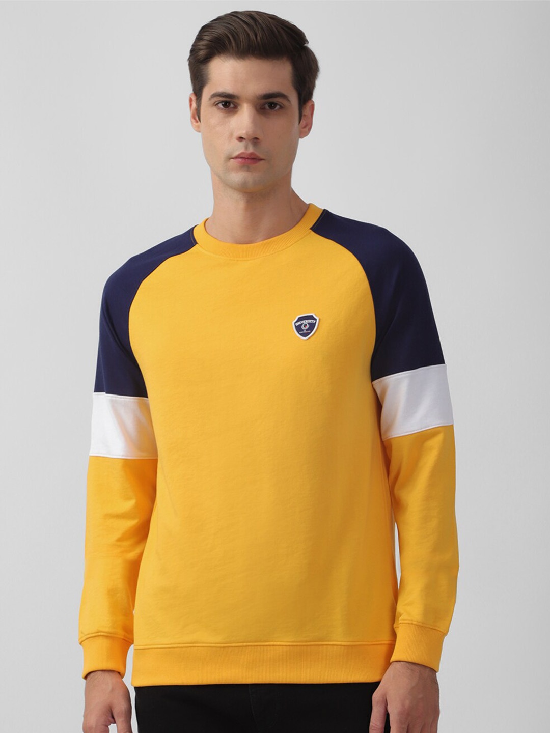 

PETER ENGLAND UNIVERSITY Colourblocked Sweatshirt, Yellow