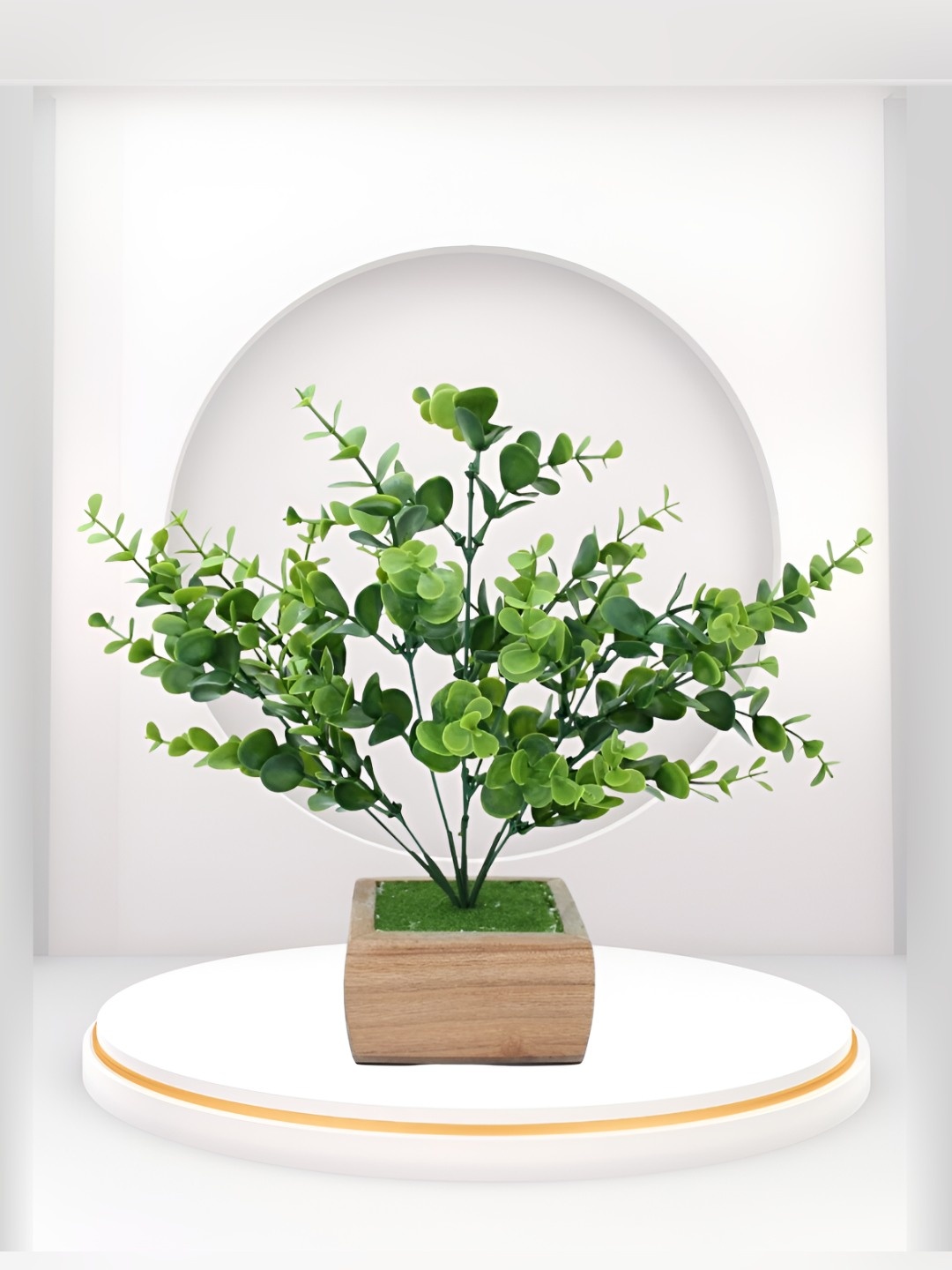 

DECOREBUGS Green & Brown Tulsi Artificial Plant With Pot