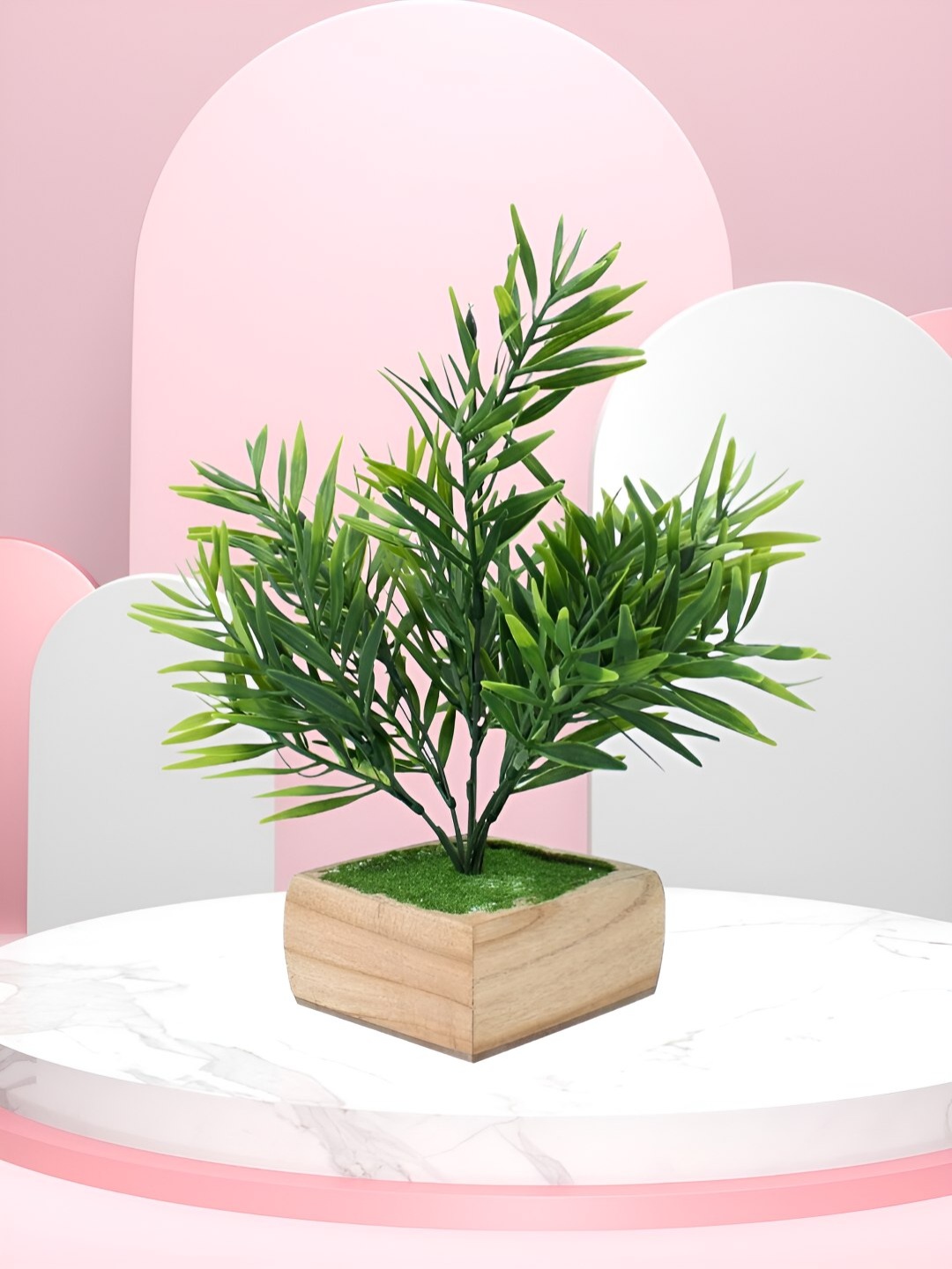 

DECOREBUGS Green & Brown Bamboo Artificial Plant With Pot
