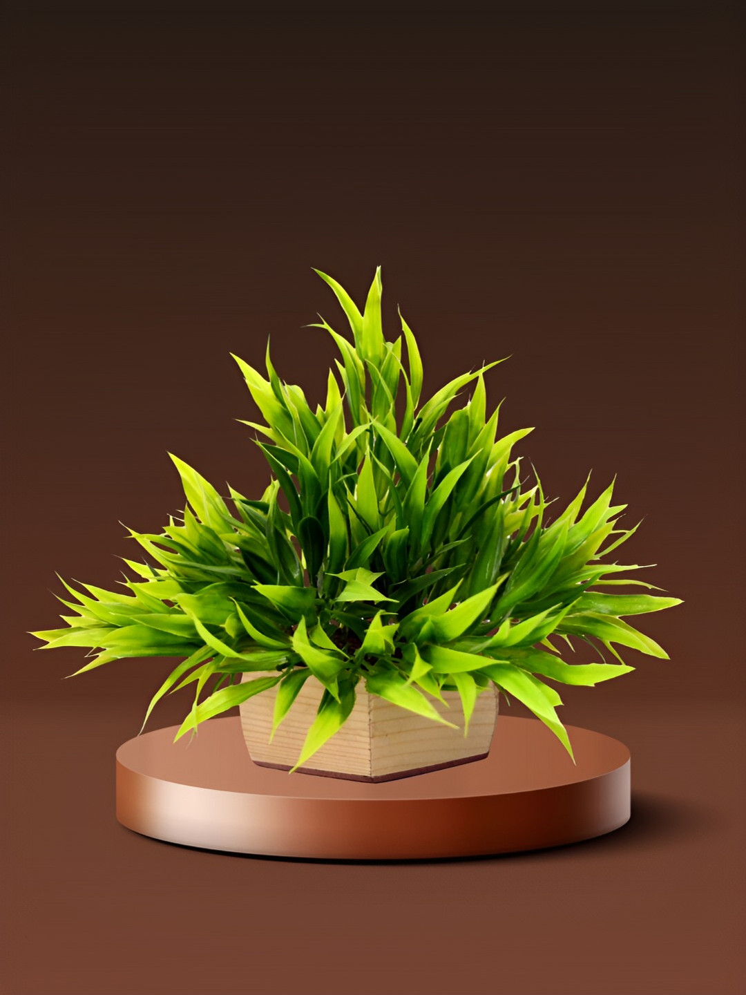 

DECOREBUGS Green & Brown Bamboo Artificial Plant With Pot