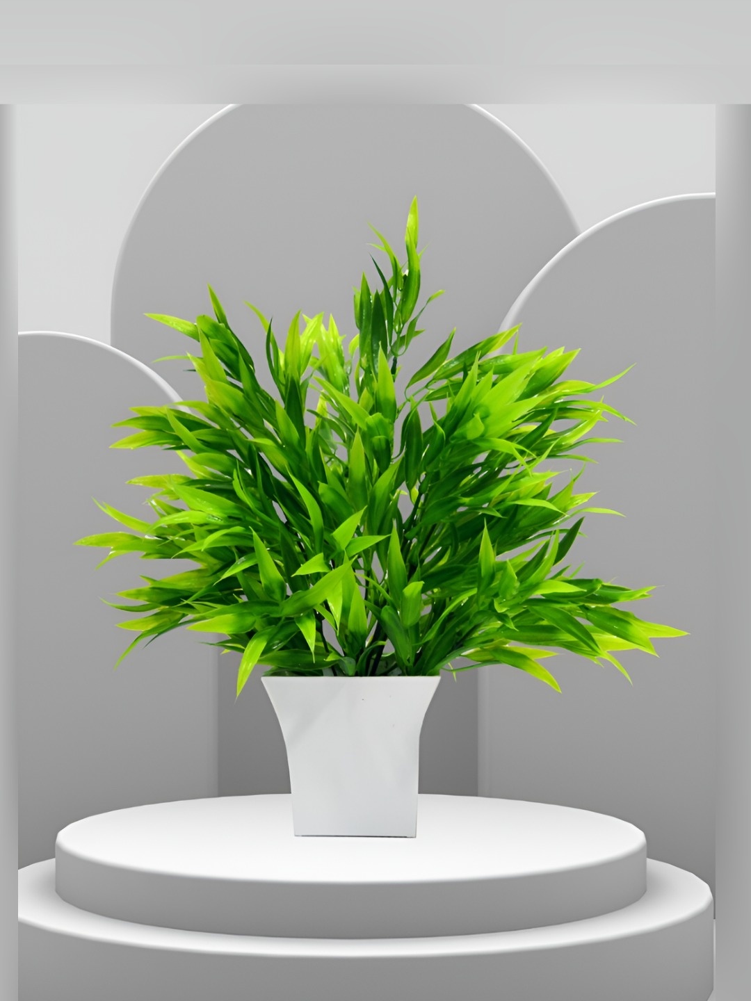 

DECOREBUGS Green & White Bamboo Artificial Plant With Pot