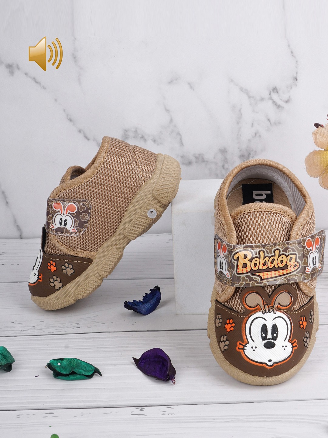 

BAESD Kids Printed Mesh Lightweight Comfort Insole Sneakers, Brown