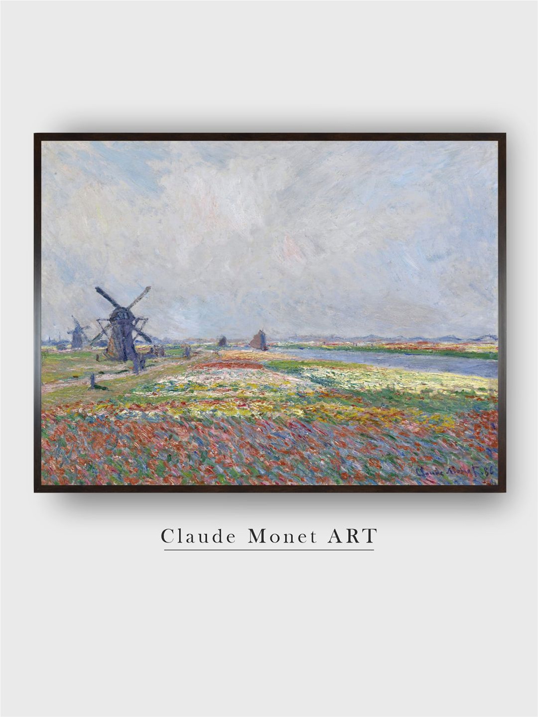 

The Art House Blue Tulip Fields Near Leiden by Claude Monet canvas Painting Wall Art