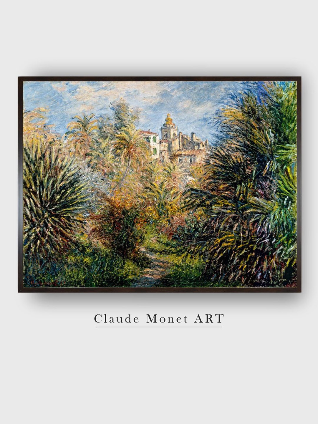 

The Art House Blue & Black Jardin de Bordighera Canvas Painting Framed Wall Art