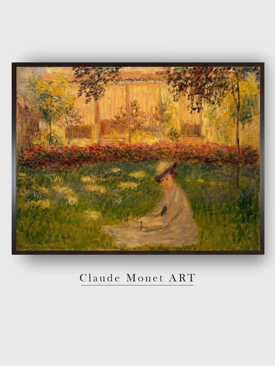 

The Art House Mustard Yellow & Green Woman In A Garden Painted Framed Wall Art